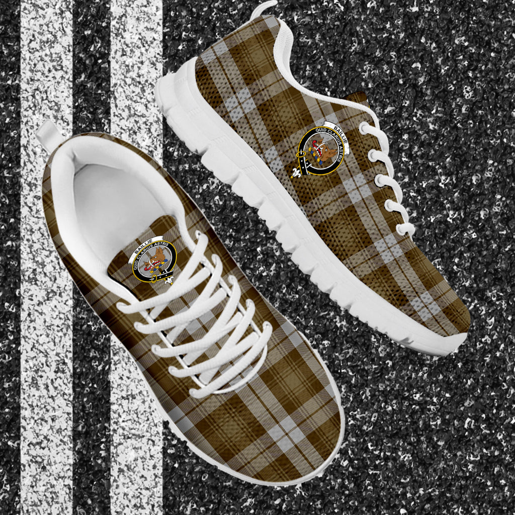 Baillie Dress Tartan Sneakers with Family Crest - Tartanvibesclothing