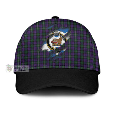 Baillie Highland Society Tartan Classic Cap with Family Crest In Me Style