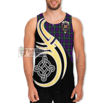 Baillie Highland Society Tartan Men's Tank Top with Family Crest and Celtic Symbol Style Men - Tartan Vibes Clothing