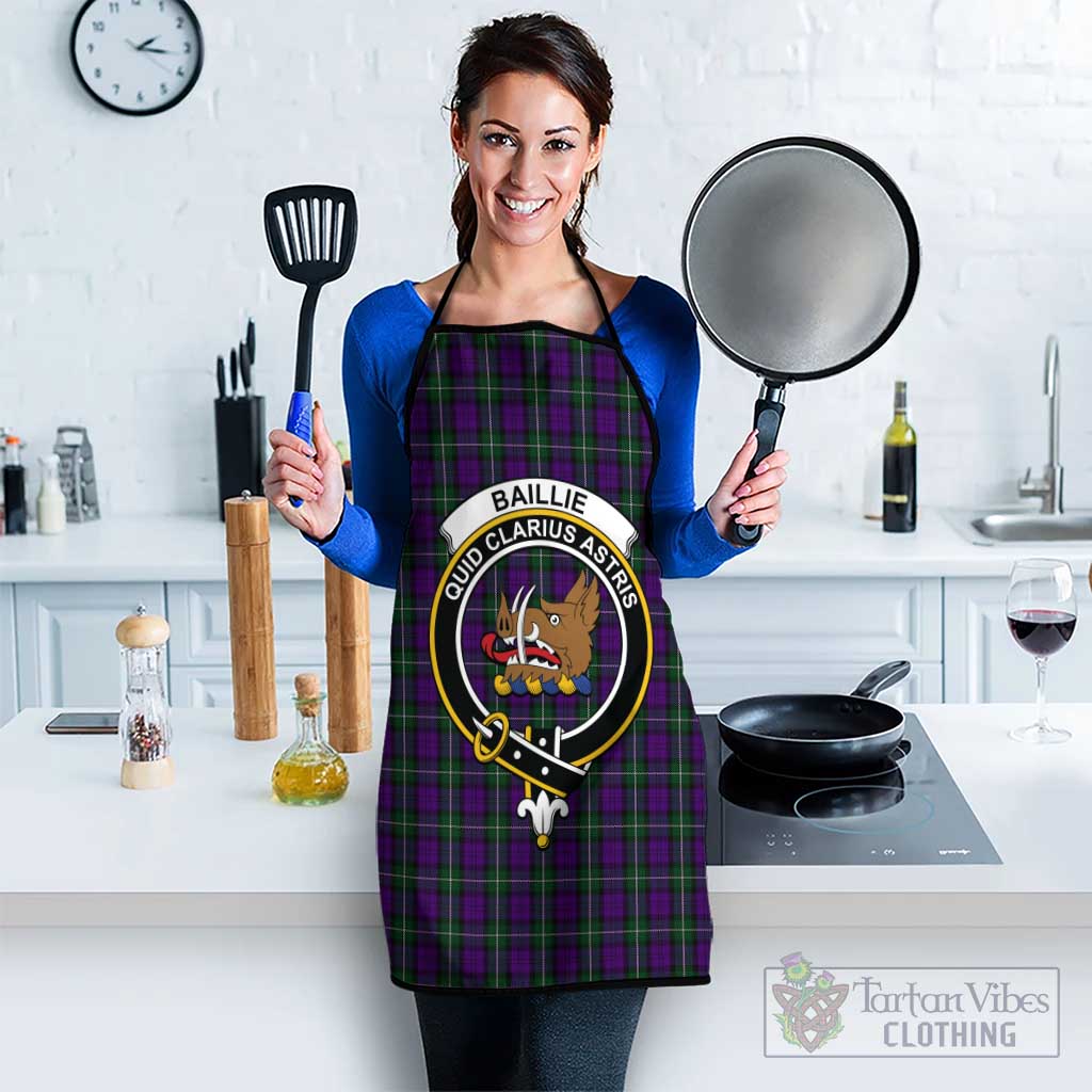 Baillie Highland Society Tartan Apron with Family Crest Black - Tartan Vibes Clothing