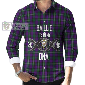 Baillie Highland Society Tartan Long Sleeve Button Shirt with Family Crest DNA In Me Style Men's Shirt S - Tartanvibesclothing Shop