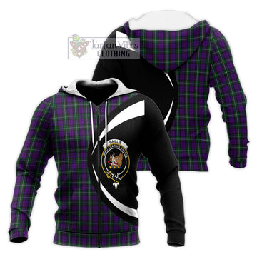 Baillie Highland Society Tartan Knitted Hoodie with Family Crest Circle Style Unisex Knitted Zip Hoodie - Tartan Vibes Clothing