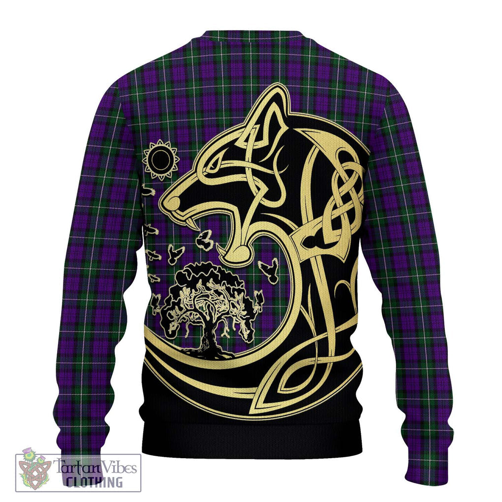Baillie Highland Society Tartan Ugly Sweater with Family Crest Celtic Wolf Style - Tartan Vibes Clothing
