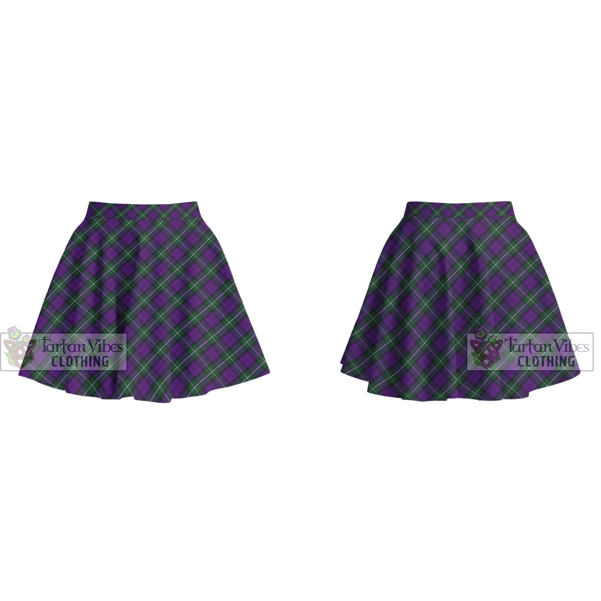 Tartan Vibes Clothing Baillie Highland Society Tartan Women's Plated Mini Skirt