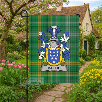 Baillie Irish Clan Tartan Garden Flag with Coat of Arms