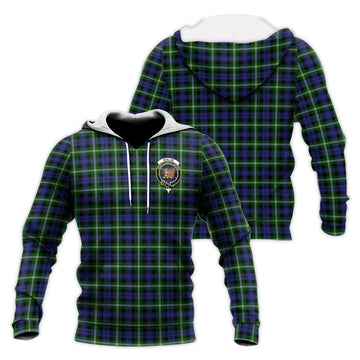 Baillie Modern Tartan Knitted Hoodie with Family Crest