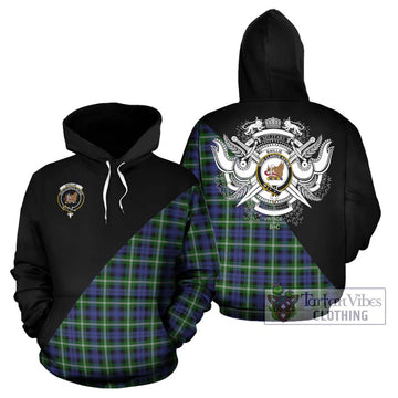 Baillie (Bailey) Tartan Hoodie with Family Crest and Military Logo Style Zip Hoodie - Tartan Vibes Clothing