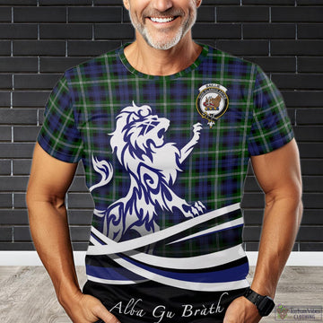 Baillie Modern Tartan T-Shirt with Alba Gu Brath Regal Lion Emblem