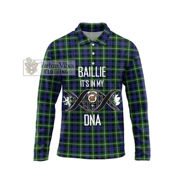 Baillie (Bailey) Tartan Long Sleeve Polo Shirt with Family Crest DNA In Me Style Unisex - Tartan Vibes Clothing