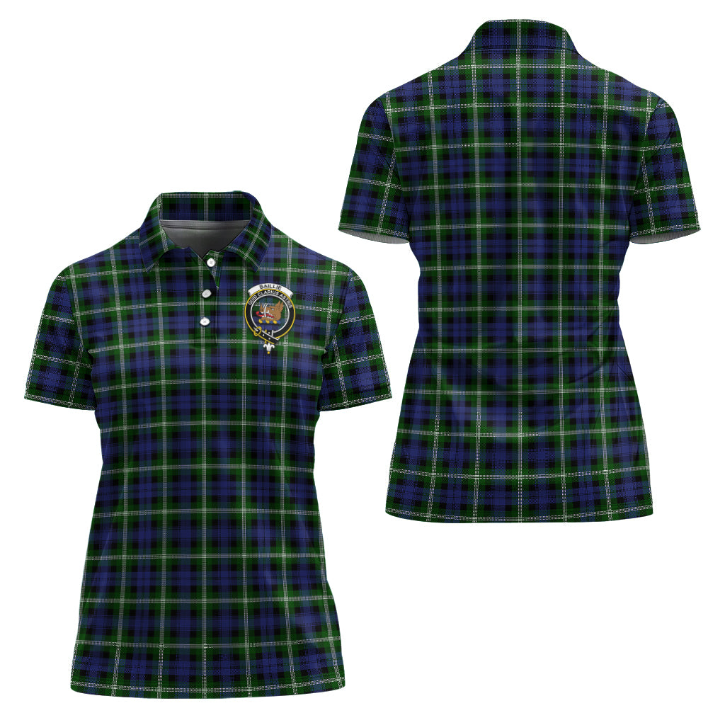 Baillie Modern Tartan Polo Shirt with Family Crest For Women Women - Tartanvibesclothing