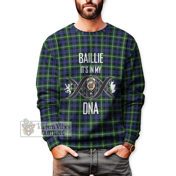 Baillie (Bailey) Tartan Sweatshirt with Family Crest DNA In Me Style Unisex - Tartan Vibes Clothing