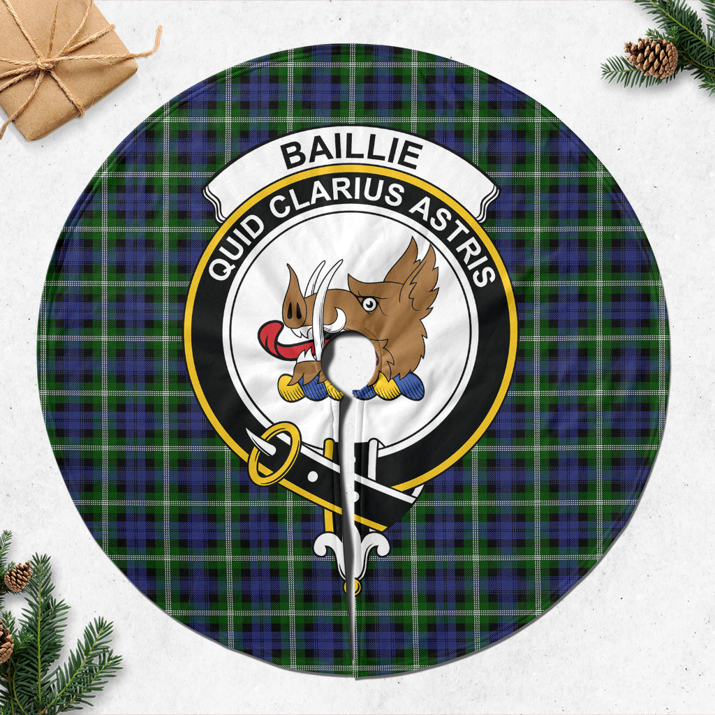Baillie (Bailey) Tartan Christmas Tree Skirt with Family Crest 47*47 inch - Tartan Vibes Clothing