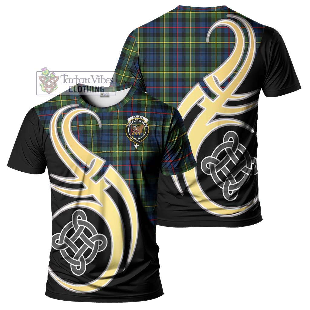Baillie (Bailey) Tartan T-Shirt with Family Crest and Celtic Symbol Style Kid's Shirt - Tartan Vibes Clothing