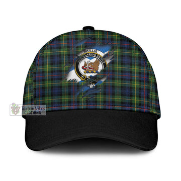 Baillie Modern Tartan Classic Cap with Family Crest In Me Style