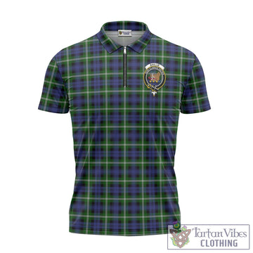 Baillie (Bailey) Tartan Zipper Polo Shirt with Family Crest Unisex - Tartan Vibes Clothing