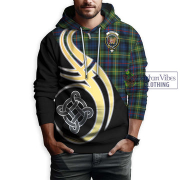 Baillie (Bailey) Tartan Hoodie with Family Crest and Celtic Symbol Style Zip Hoodie - Tartan Vibes Clothing