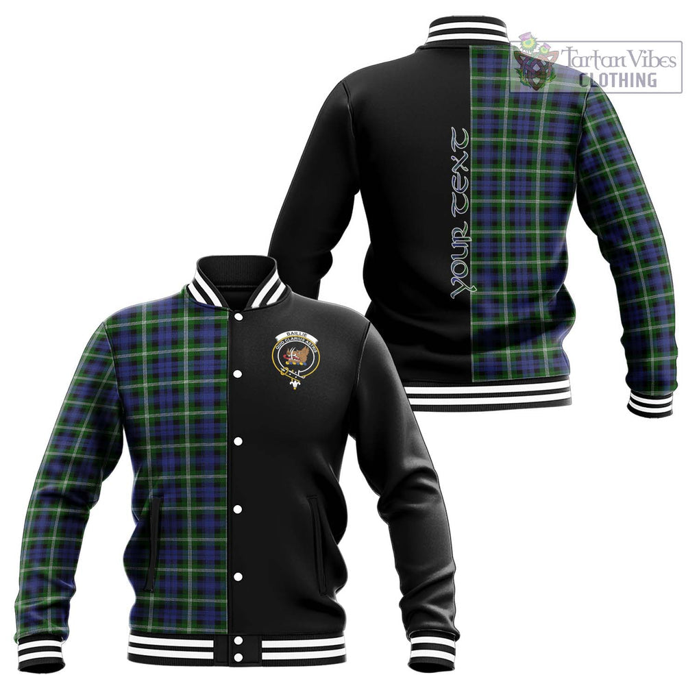 Baillie (Bailey) Tartan Baseball Jacket with Family Crest and Half Of Me Style Unisex - Tartan Vibes Clothing