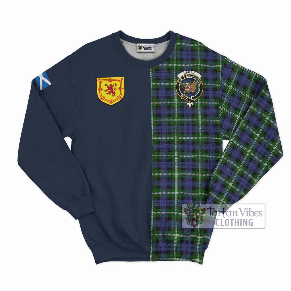 Baillie (Bailey) Tartan Sweatshirt Alba with Scottish Lion Royal Arm Half Style Unisex - Tartan Vibes Clothing