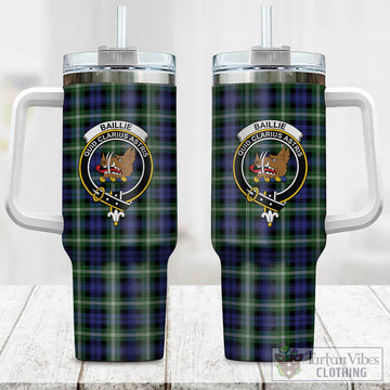 Baillie (Bailey) Tartan Tumbler with Handle with Family Crest One Size 40 OZ - Tartan Vibes Clothing
