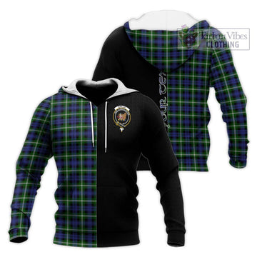 Baillie (Bailey) Tartan Knitted Hoodie with Family Crest and Half Of Me Style Unisex Knitted Pullover Hoodie - Tartan Vibes Clothing