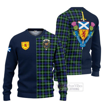 Baillie (Bailey) Tartan Ugly Sweater Alba with Scottish Lion Royal Arm Half Style Unisex - Tartan Vibes Clothing