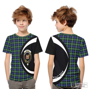 Baillie (Bailey) Tartan Kid T-Shirt with Family Crest Circle Style Youth XL Size14 - Tartan Vibes Clothing