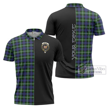 Baillie (Bailey) Tartan Zipper Polo Shirt with Family Crest and Half Of Me Style Unisex - Tartan Vibes Clothing