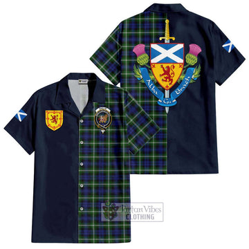 Baillie (Bailey) Tartan Hawaiian Shirt Alba with Scottish Lion Royal Arm Half Style Kid - Tartan Vibes Clothing