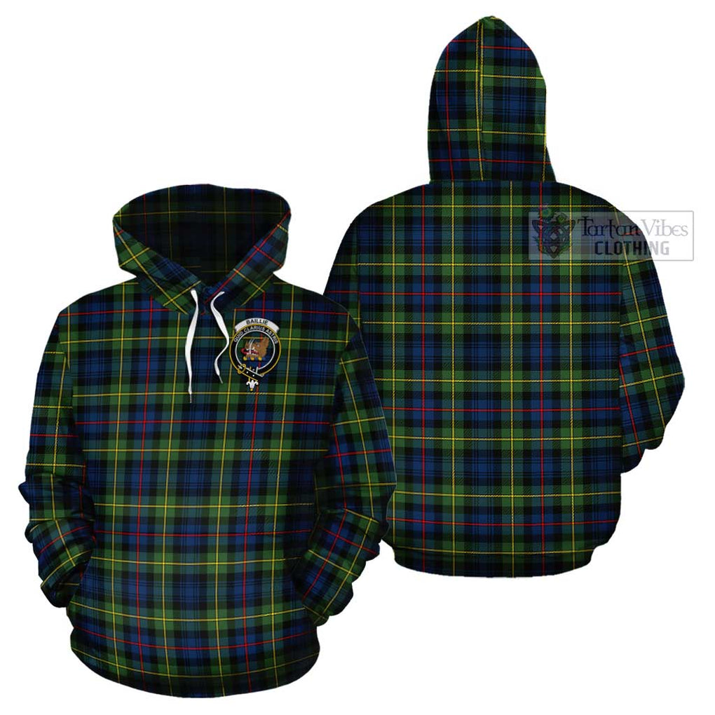 Baillie (Bailey) Tartan Cotton Hoodie with Family Crest - Tartan Vibes Clothing
