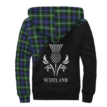 Baillie-Bailey Modern Tartan Sherpa Hoodie with Family Crest Curve Style