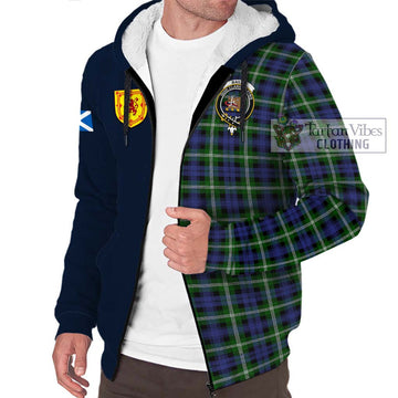 Baillie (Bailey) Tartan Sherpa Hoodie Alba with Scottish Lion Royal Arm Half Style - Tartan Vibes Clothing