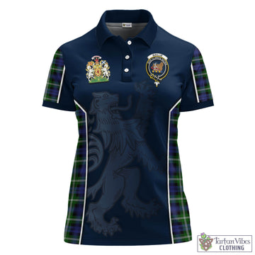 Baillie (Bailey) Tartan Women's Polo Shirt with Family Crest and Lion Rampant Vibes Sport Style - Tartan Vibes Clothing