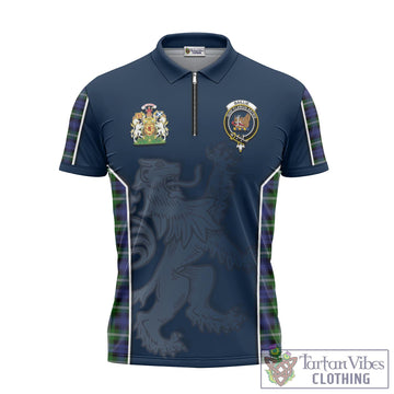 Baillie Modern Tartan Zipper Polo Shirt with Family Crest and Lion Rampant Vibes Sport Style