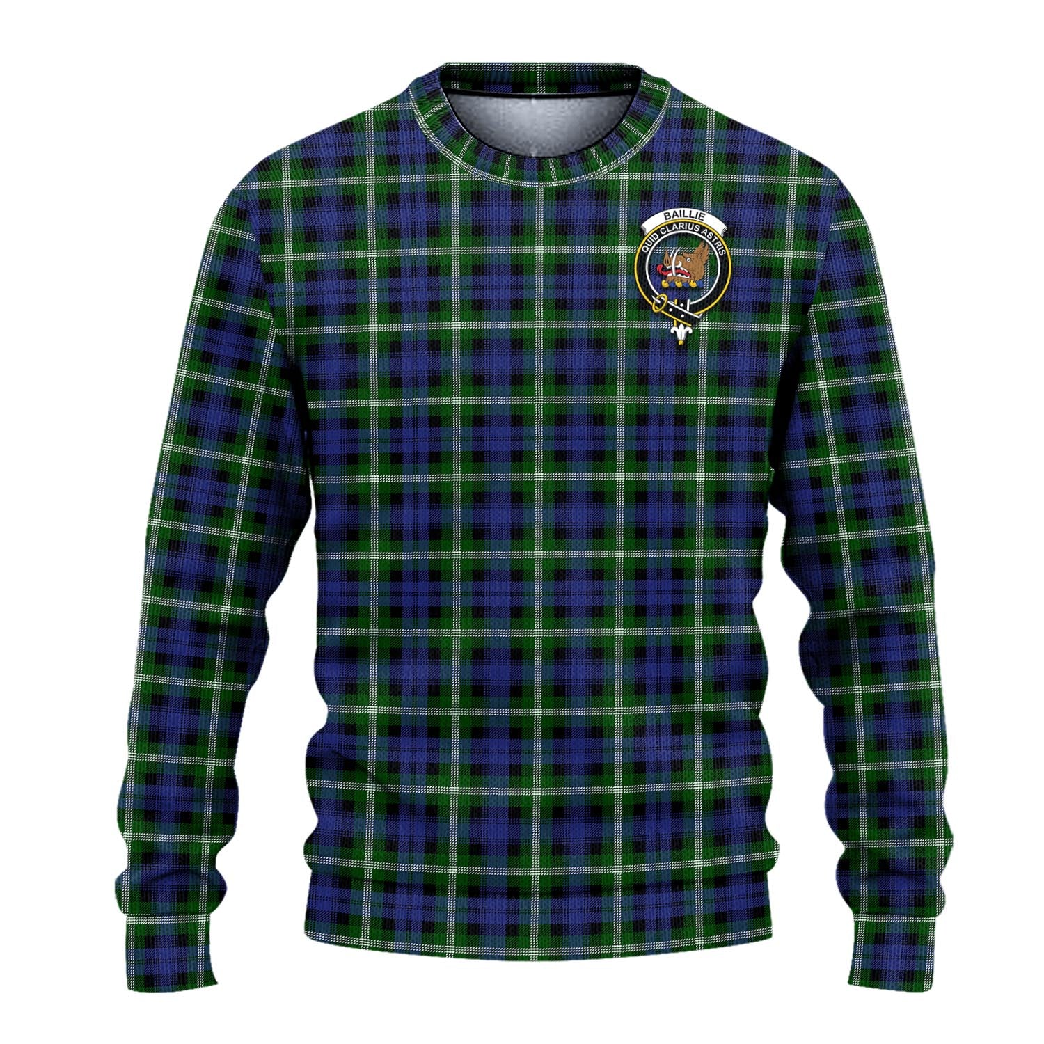 Baillie (Bailey) Tartan Ugly Sweater with Family Crest - Tartan Vibes Clothing