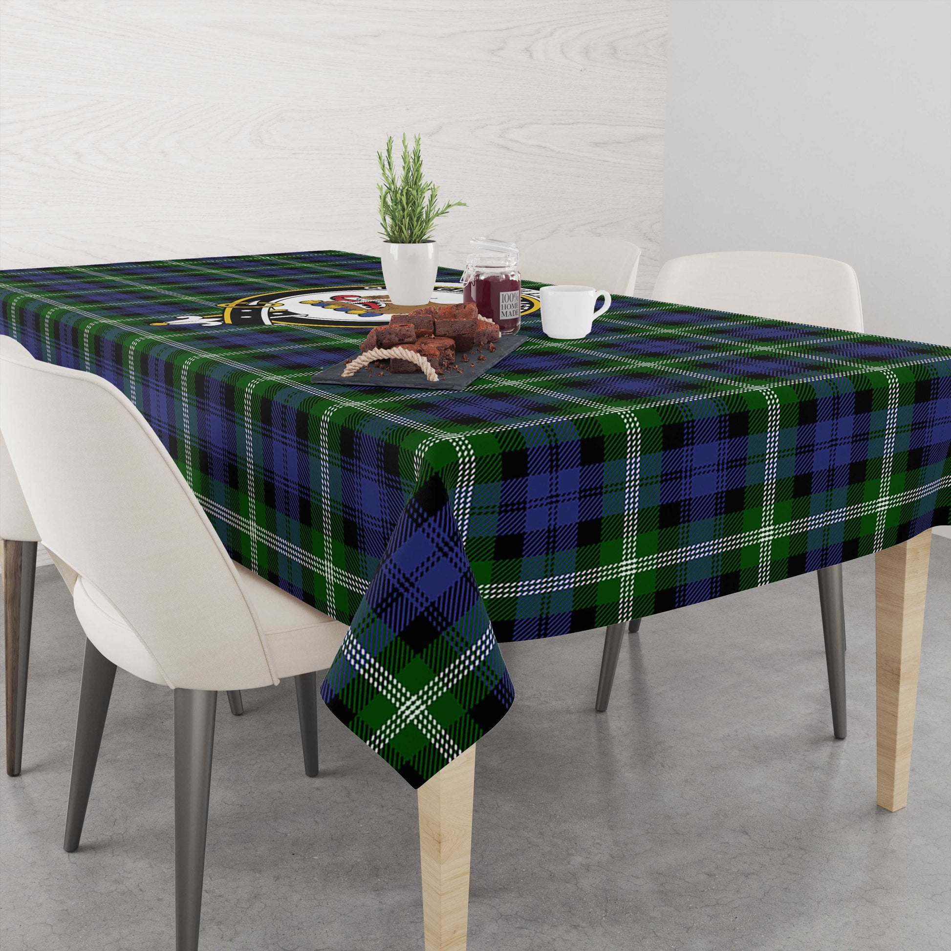 Baillie (Bailey) Tartan Tablecloth with Family Crest M 39.4"x59"(100x150cm) - Tartan Vibes Clothing