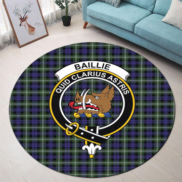 Baillie (Bailey) Tartan Round Rug with Family Crest - Tartan Vibes Clothing