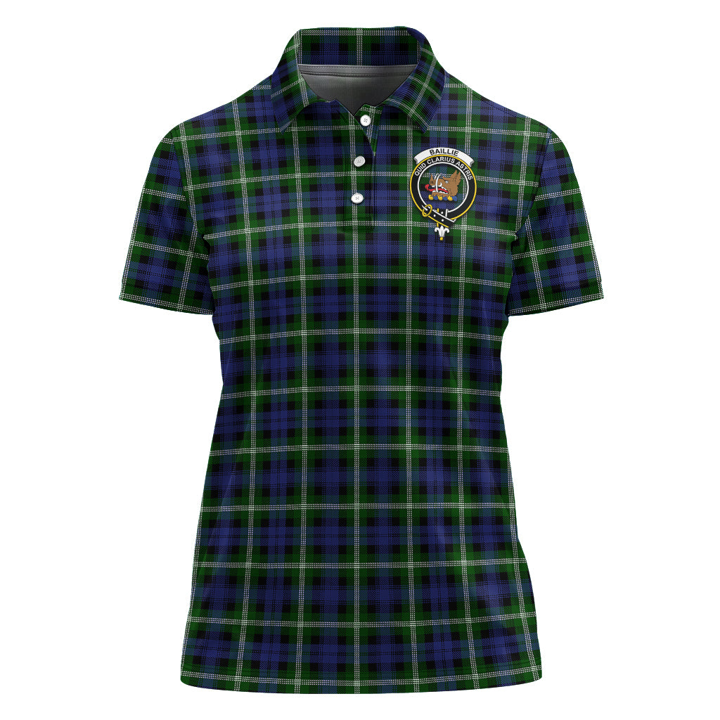 Baillie Modern Tartan Polo Shirt with Family Crest For Women - Tartanvibesclothing