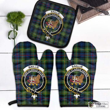 Baillie (Bailey) Tartan Combo Oven Mitt & Pot-Holder with Family Crest - Tartan Vibes Clothing