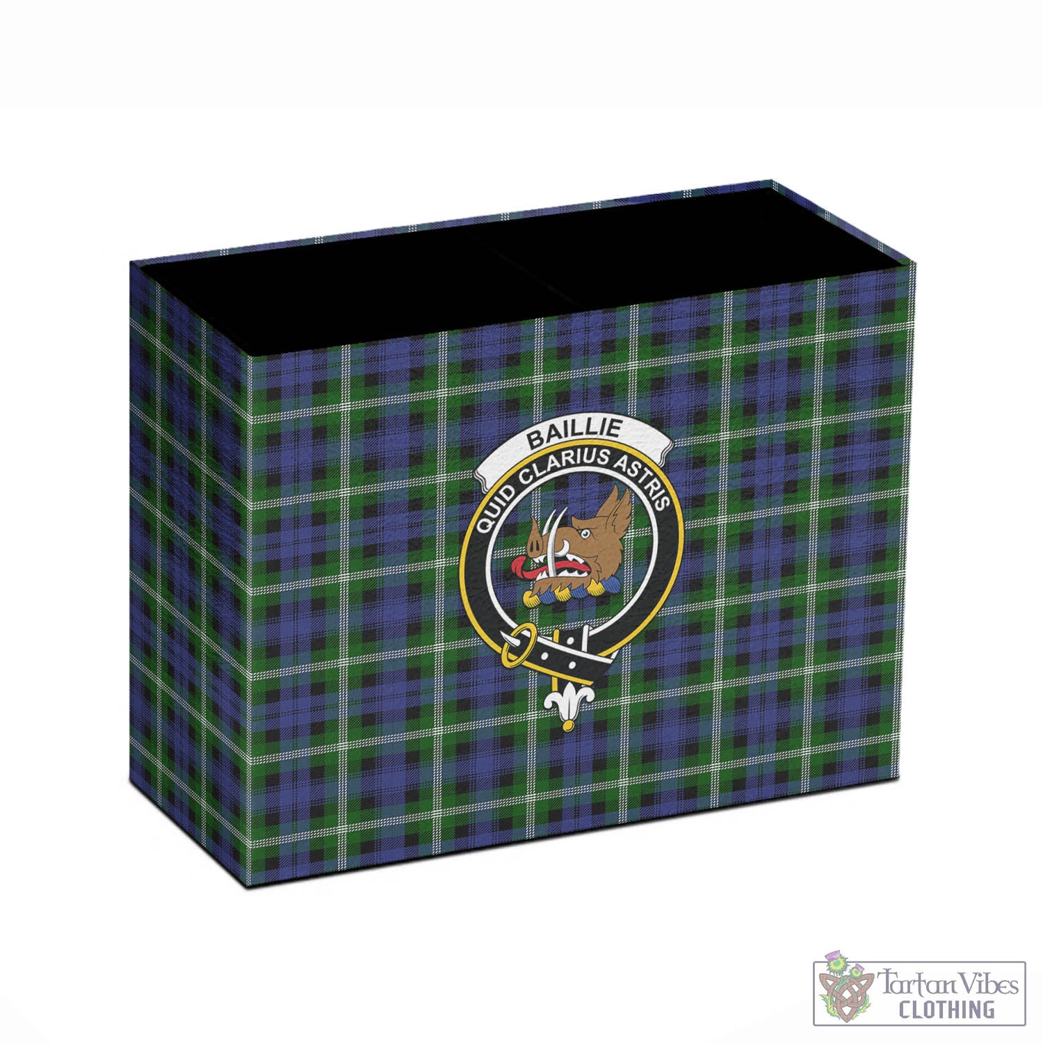Baillie (Bailey) Tartan Pen Holder with Family Crest - Tartan Vibes Clothing