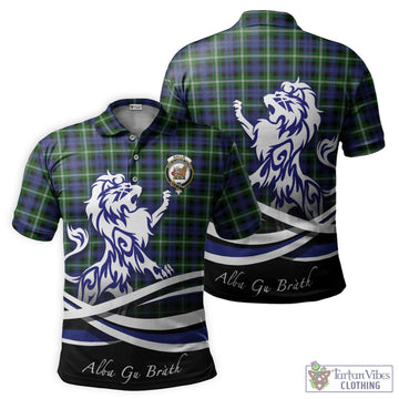Baillie Modern Tartan Polo Shirt with Alba Gu Brath Regal Lion Emblem