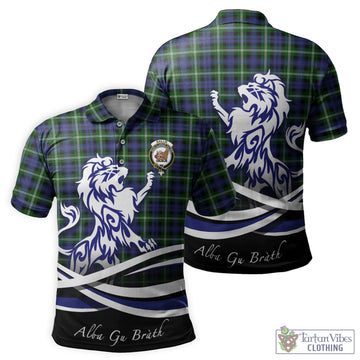 Baillie (Bailey) Tartan Polo Shirt with Alba Gu Brath Regal Lion Emblem - Tartan Vibes Clothing