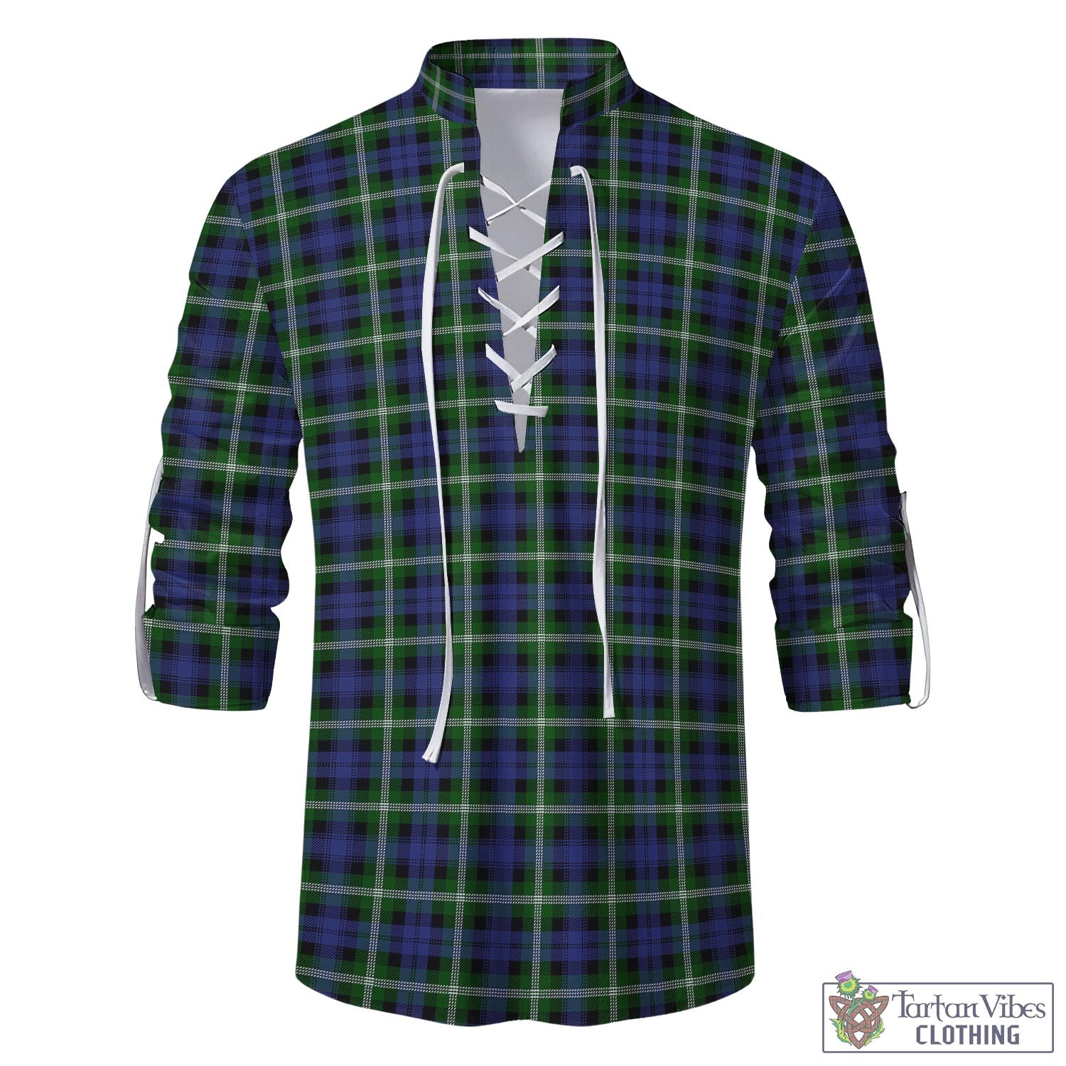 Tartan Vibes Clothing Baillie Modern Tartan Men's Scottish Traditional Jacobite Ghillie Kilt Shirt