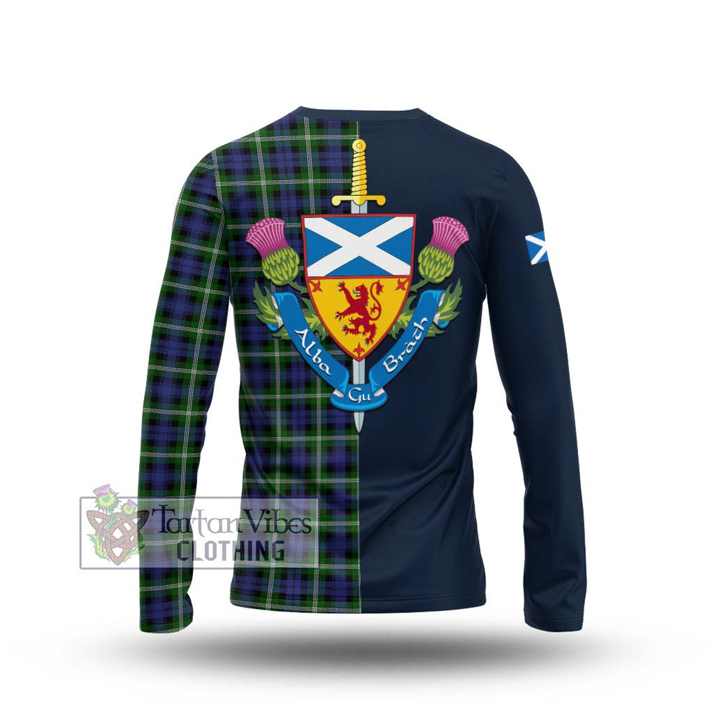 Baillie (Bailey) Tartan Long Sleeve T-Shirt Alba with Scottish Lion Royal Arm Half Style - Tartan Vibes Clothing