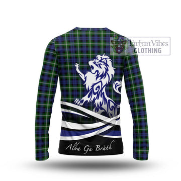 Baillie (Bailey) Tartan Long Sleeve T-Shirt with Alba Gu Brath Regal Lion Emblem - Tartan Vibes Clothing
