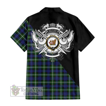 Baillie (Bailey) Tartan Hawaiian Shirt with Family Crest and Military Logo Style - Tartan Vibes Clothing