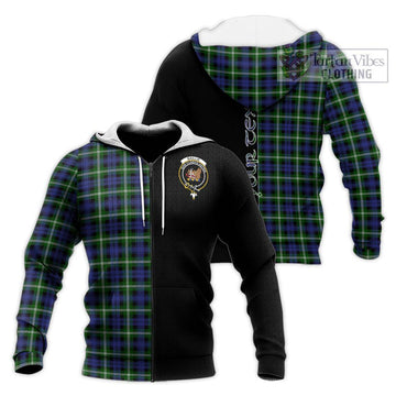 Baillie (Bailey) Tartan Knitted Hoodie with Family Crest and Half Of Me Style Unisex Knitted Zip Hoodie - Tartan Vibes Clothing