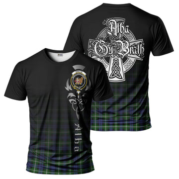 Baillie (Bailey) Tartan T-Shirt Featuring Alba Gu Brath Family Crest Celtic Inspired