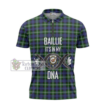 Baillie (Bailey) Tartan Zipper Polo Shirt with Family Crest DNA In Me Style - Tartan Vibes Clothing