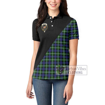 Baillie (Bailey) Tartan Women's Polo Shirt with Family Crest and Military Logo Style - Tartan Vibes Clothing