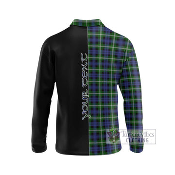 Baillie (Bailey) Tartan Long Sleeve Polo Shirt with Family Crest and Half Of Me Style - Tartan Vibes Clothing
